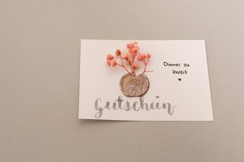 Gutschein mit Wachssiegel selbst machen